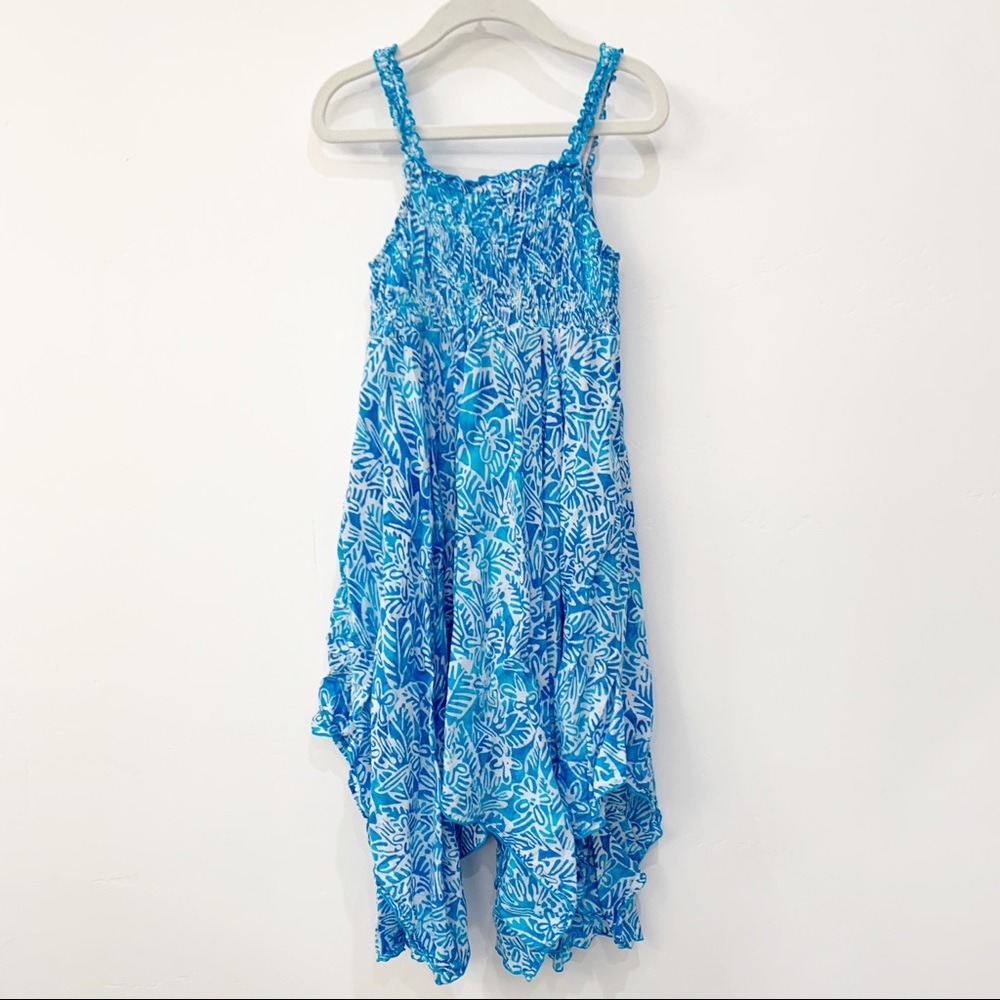 Blue Ginger 6 Smocked Hawaiian Floral Dress